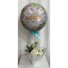 Happy Birthday Flower Tin Balloon Gift